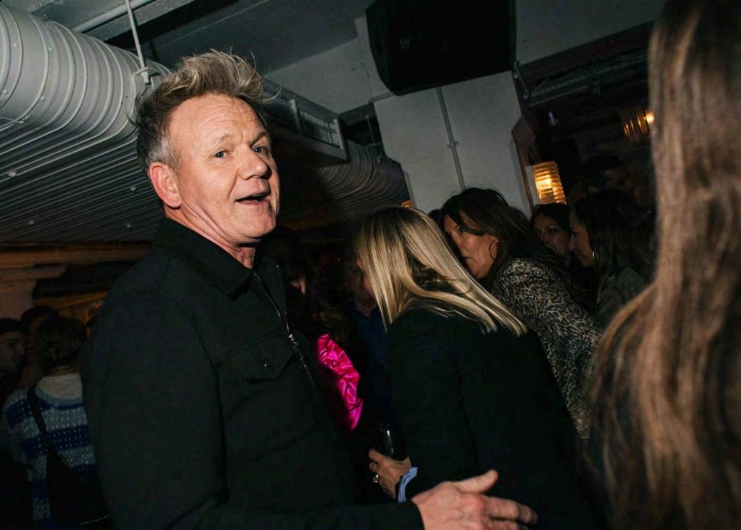 Gordon Ramsay greeting guests at the launch party